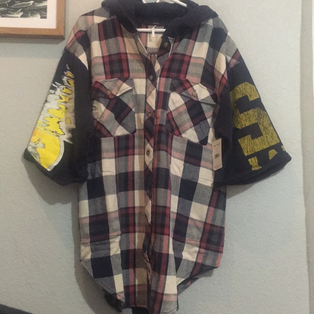 NWT free people flannel tunic .